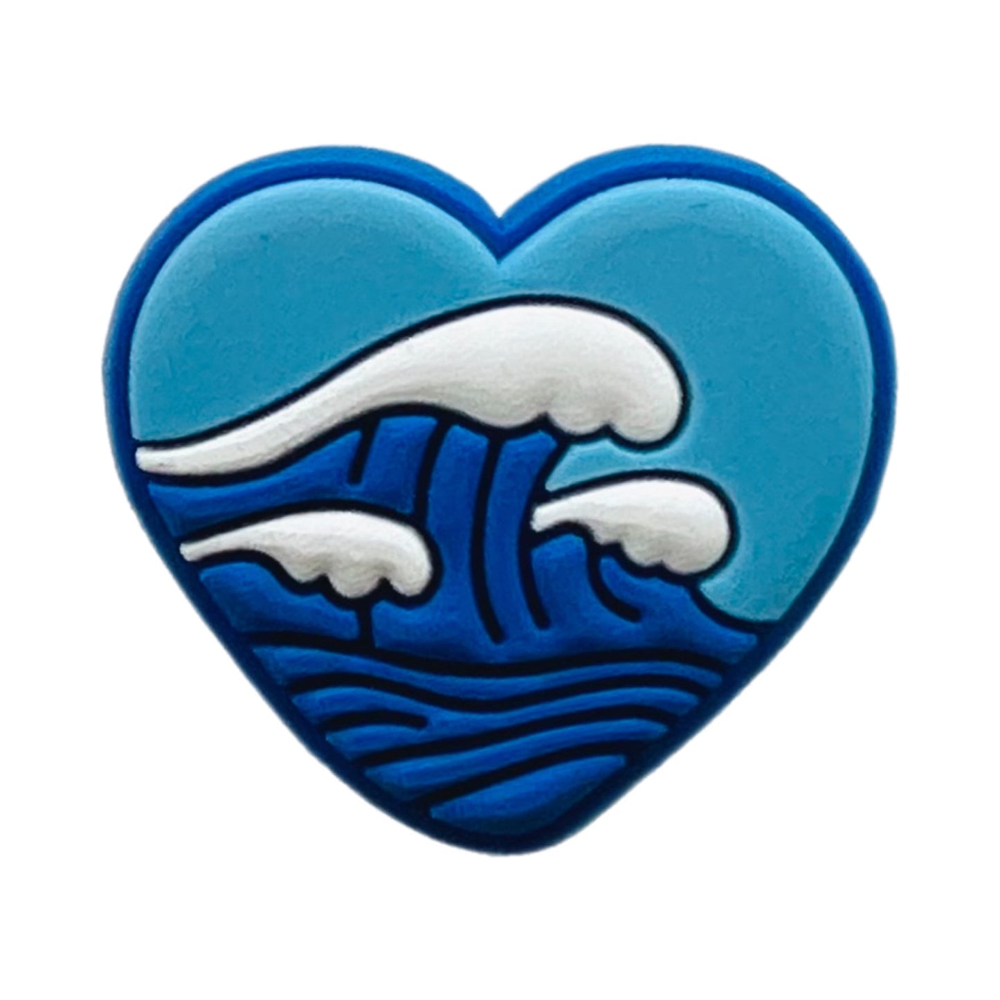 Beach Waves Heart Shoe Charm