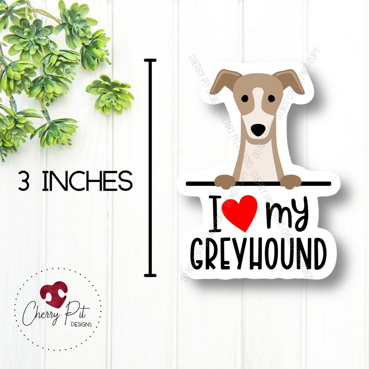 Greyhound Love Vinyl Sticker