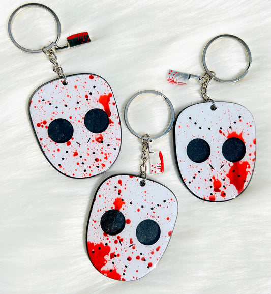 Bloody Hockey Mask Keychain - 2.5 Inch