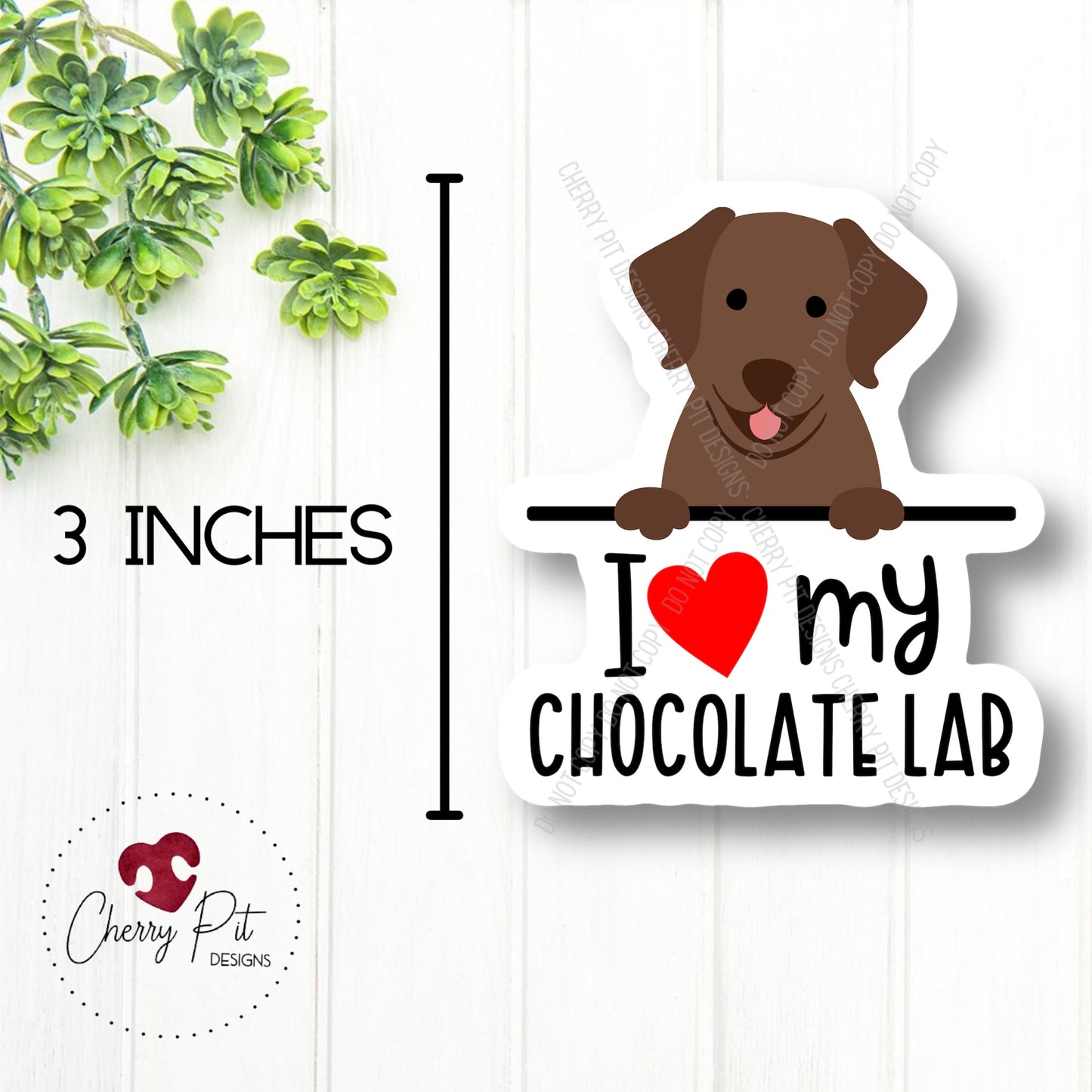 Chocolate Lab Love Vinyl Sticker