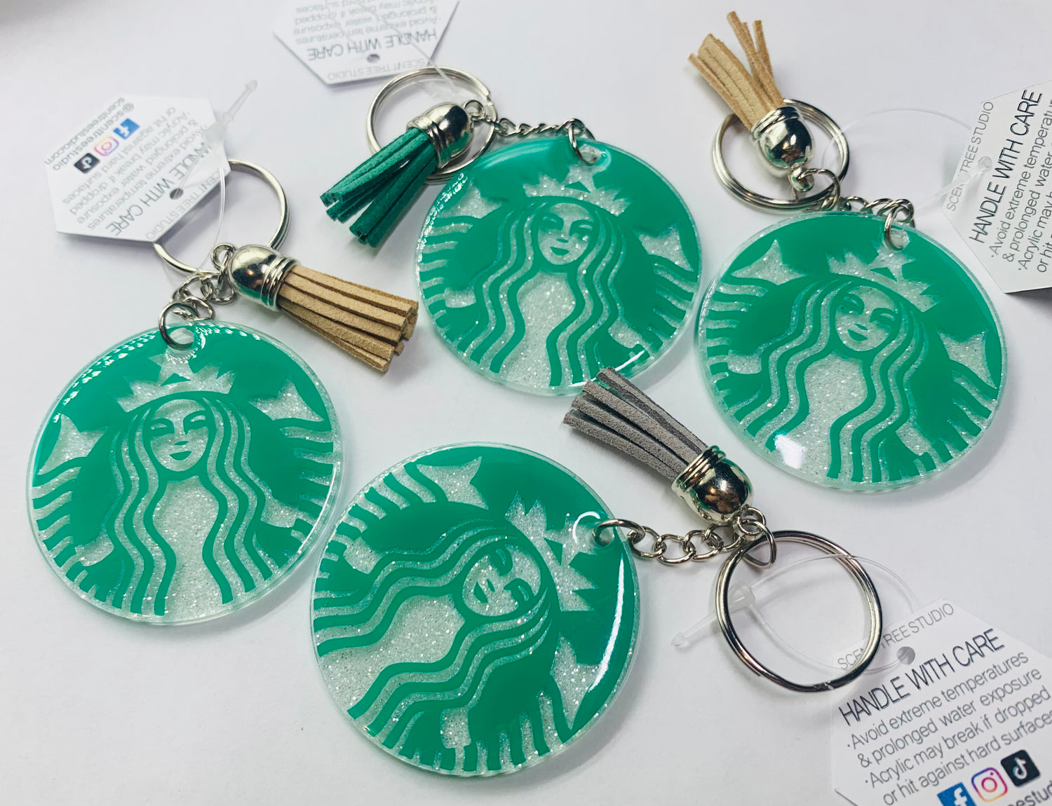 Cherry Pit Designs Starbucks Iced Coffee Keychain - 2.5 inch