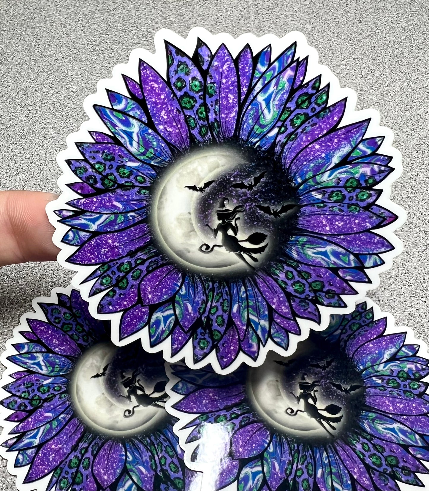 Witch Sunflower Vinyl Sticker Decal - Cherry Pit Designs