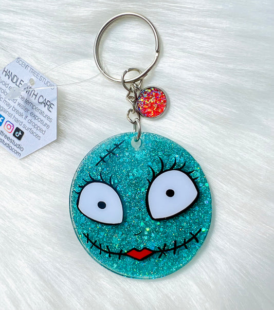 Sally Skellington Keychain - Mild Glow in the Dark - Scent Tree Studio