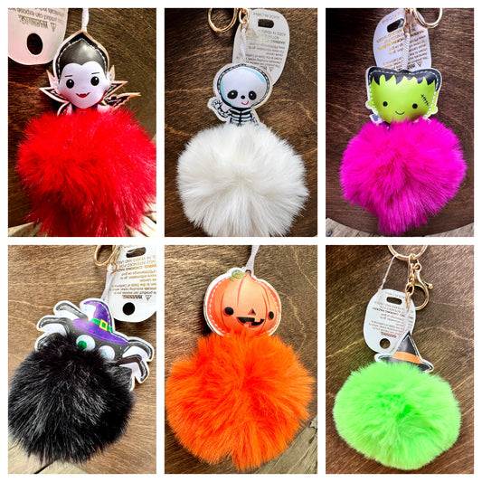 Halloween Character Pom Keychain