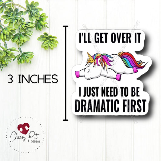 Dramatic Unicorn Vinyl Sticker Decal - Cherry Pit Designs