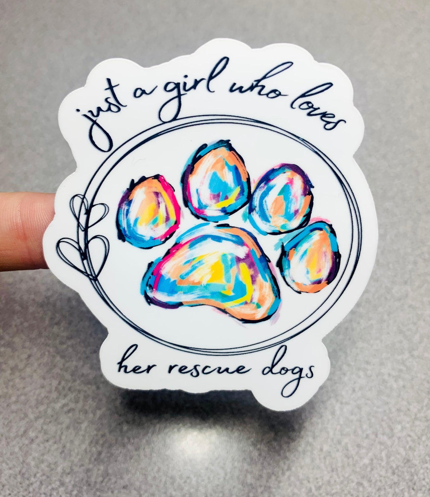 Just a Girl Who Loves her Rescue PLURAL Dogs Vinyl Sticker Decal - Scent Tree Studio