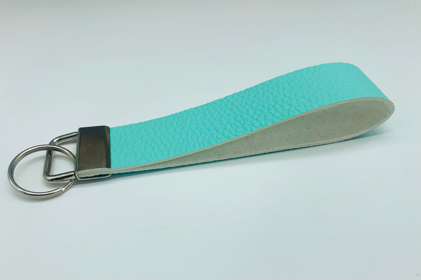 Textured Turquoise Faux Leather Key Fob Wristlet - Scent Tree Studio