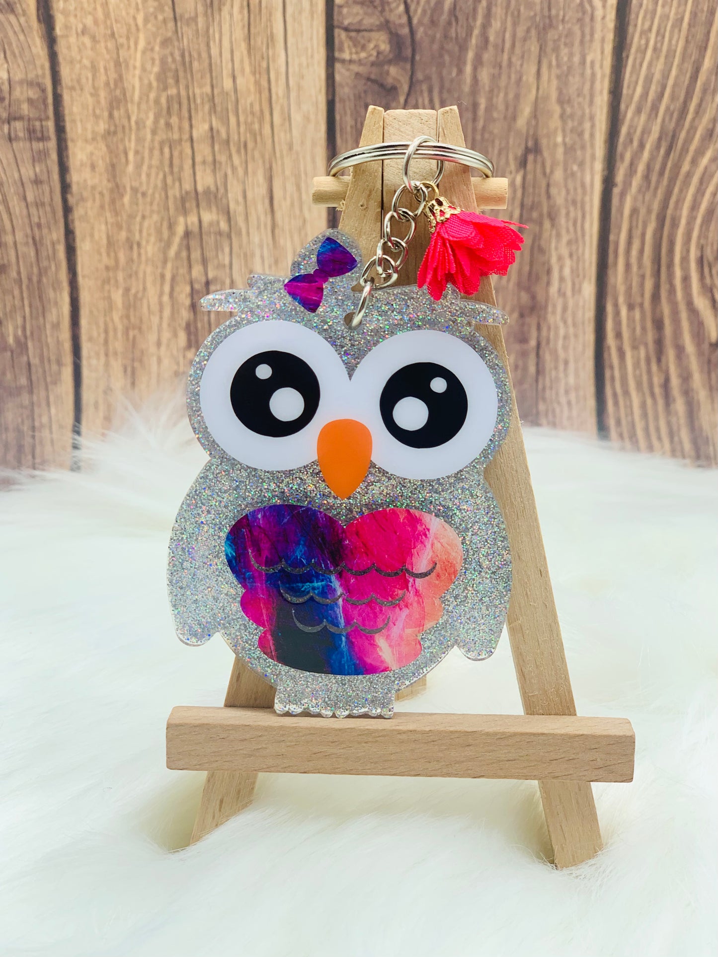Abstract Owl Keychain - 3 Inch - Scent Tree Studio