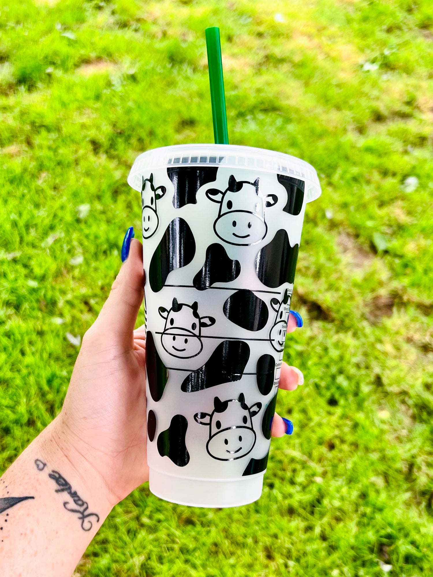 NEW Ox Cow Straw Mint Straw Topper Cover Holding Starbucks Hot Cup Drink