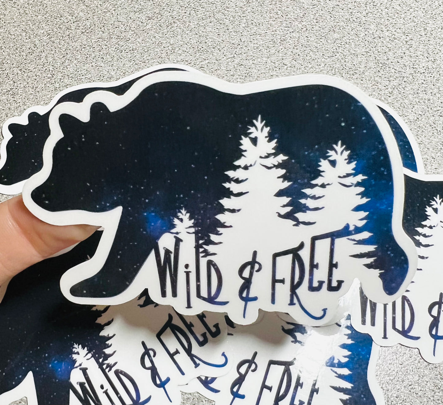 Wild Free Bear Vinyl Sticker Decal - Scent Tree Studio