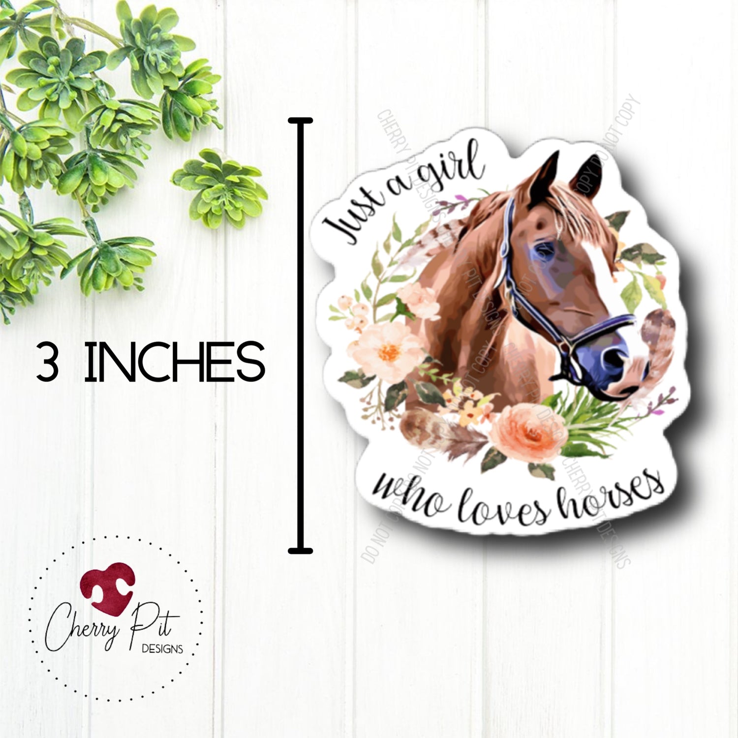 Just a Girl Who Loves Horses Vinyl Sticker Decal - Cherry Pit Designs
