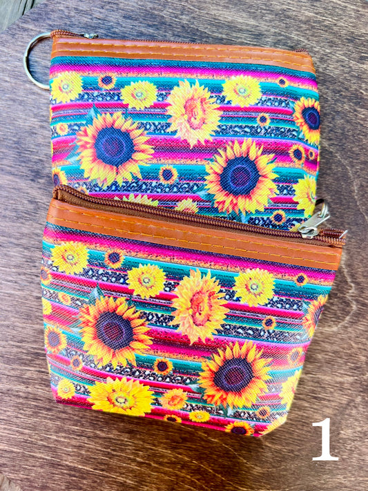 Sunflower Zipper Pouch - Multiple Patterns