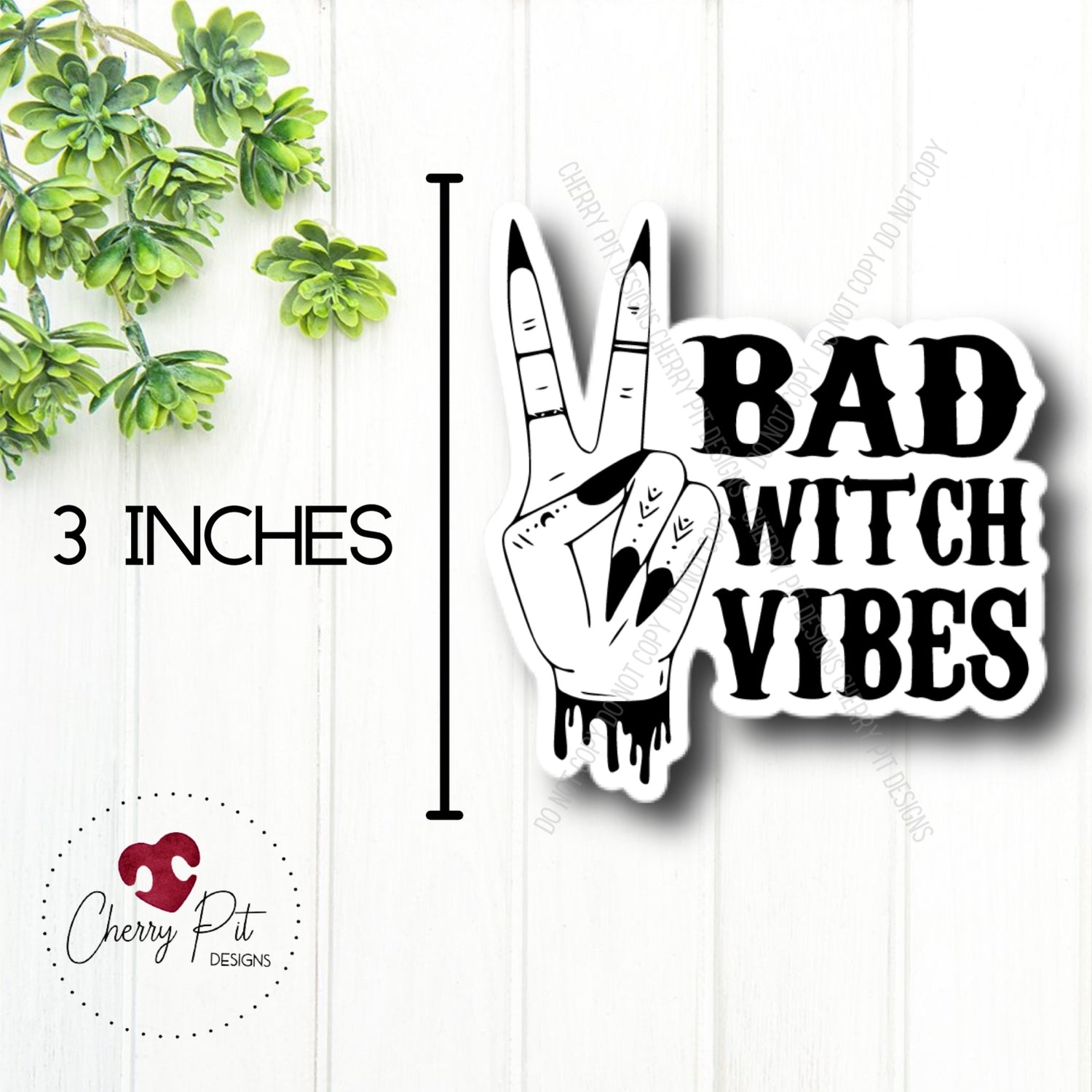 Bad Witch Vibes Vinyl Sticker Decal - Cherry Pit Designs