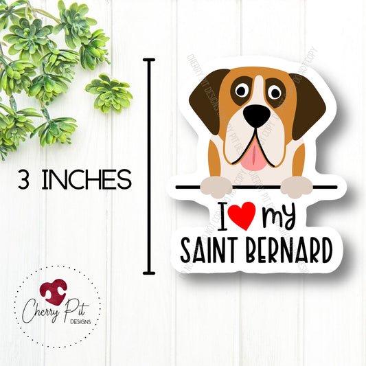 Saint Bernard Love Vinyl Sticker