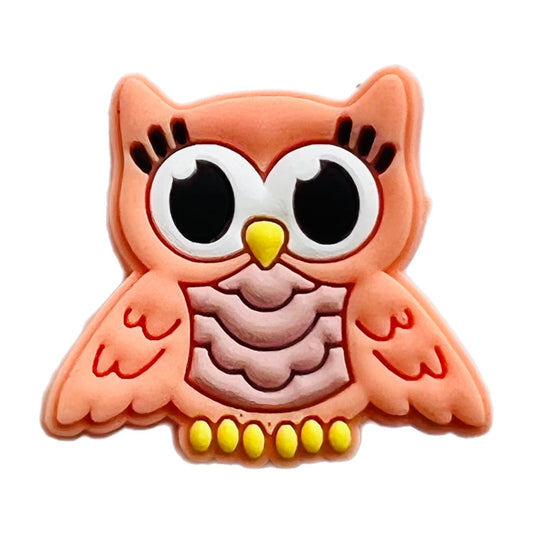 Orange Owl Shoe Charm