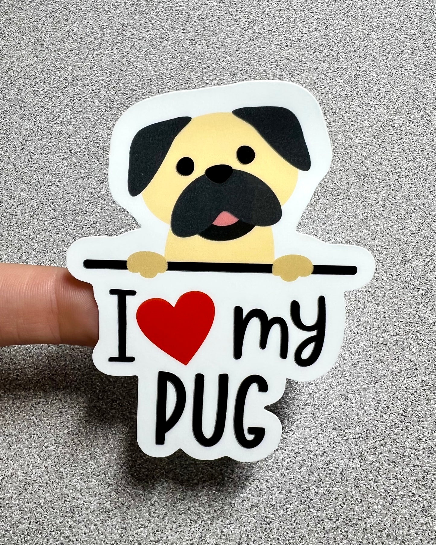 Pug Love Vinyl Sticker