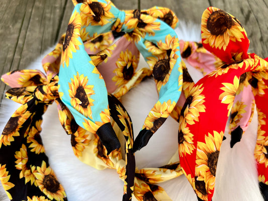 Sunflower Bow Headband