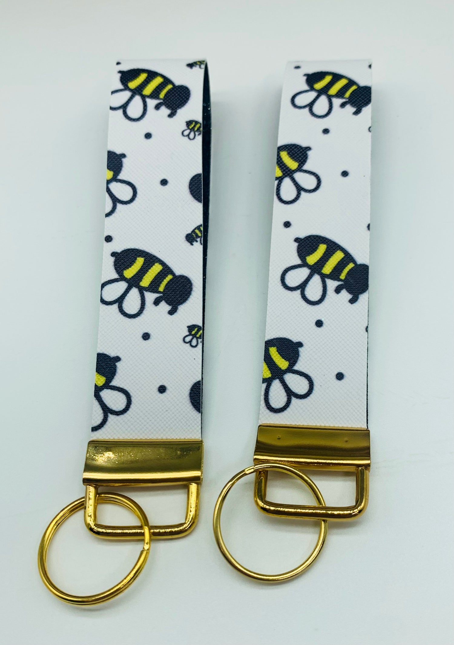 Bumble Bee Faux Leather Key Fob Wristlet - Scent Tree Studio
