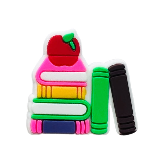 School Books Shoe Charm