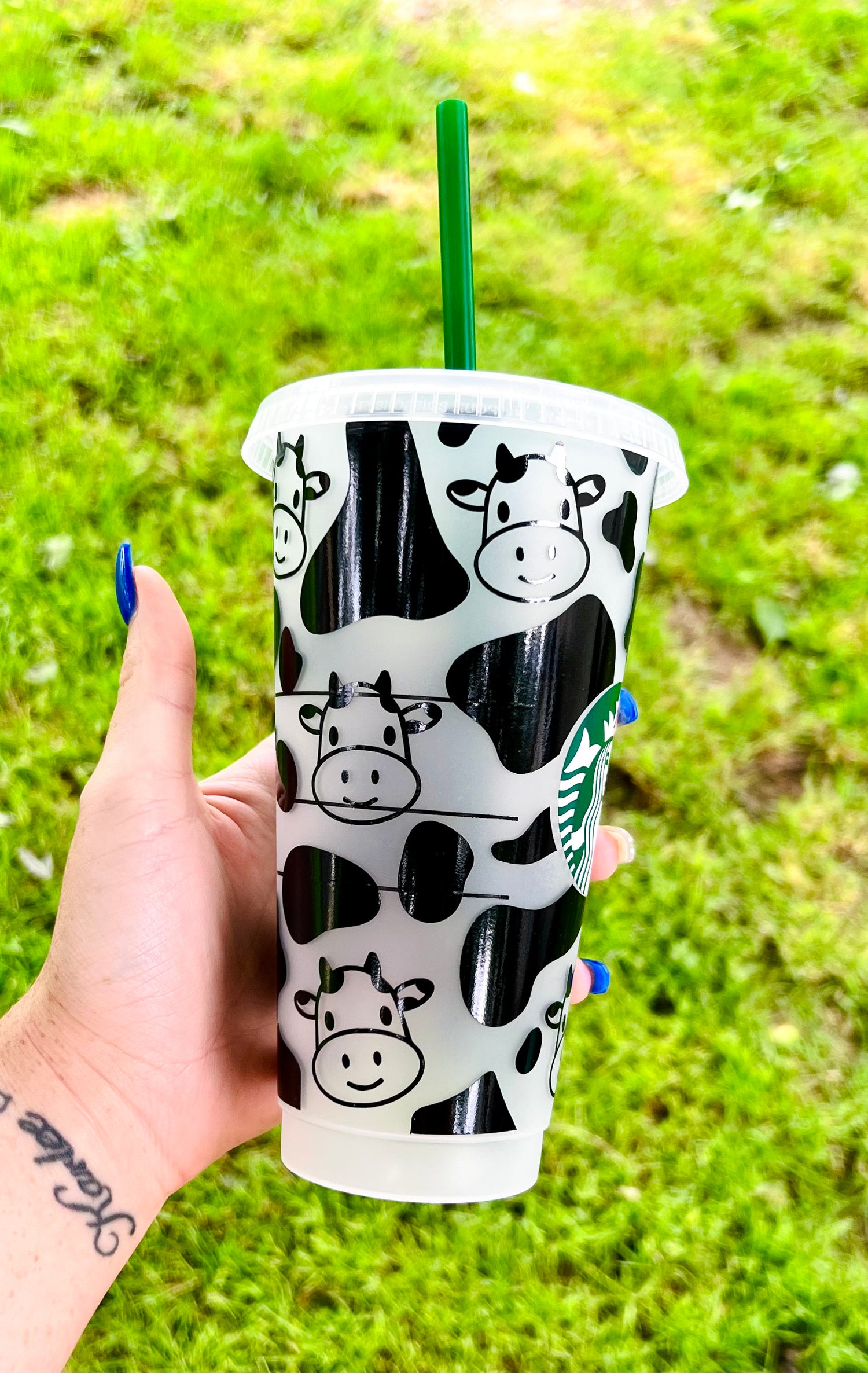 Starbucks Cow Cold Cup - lacustomdesignz