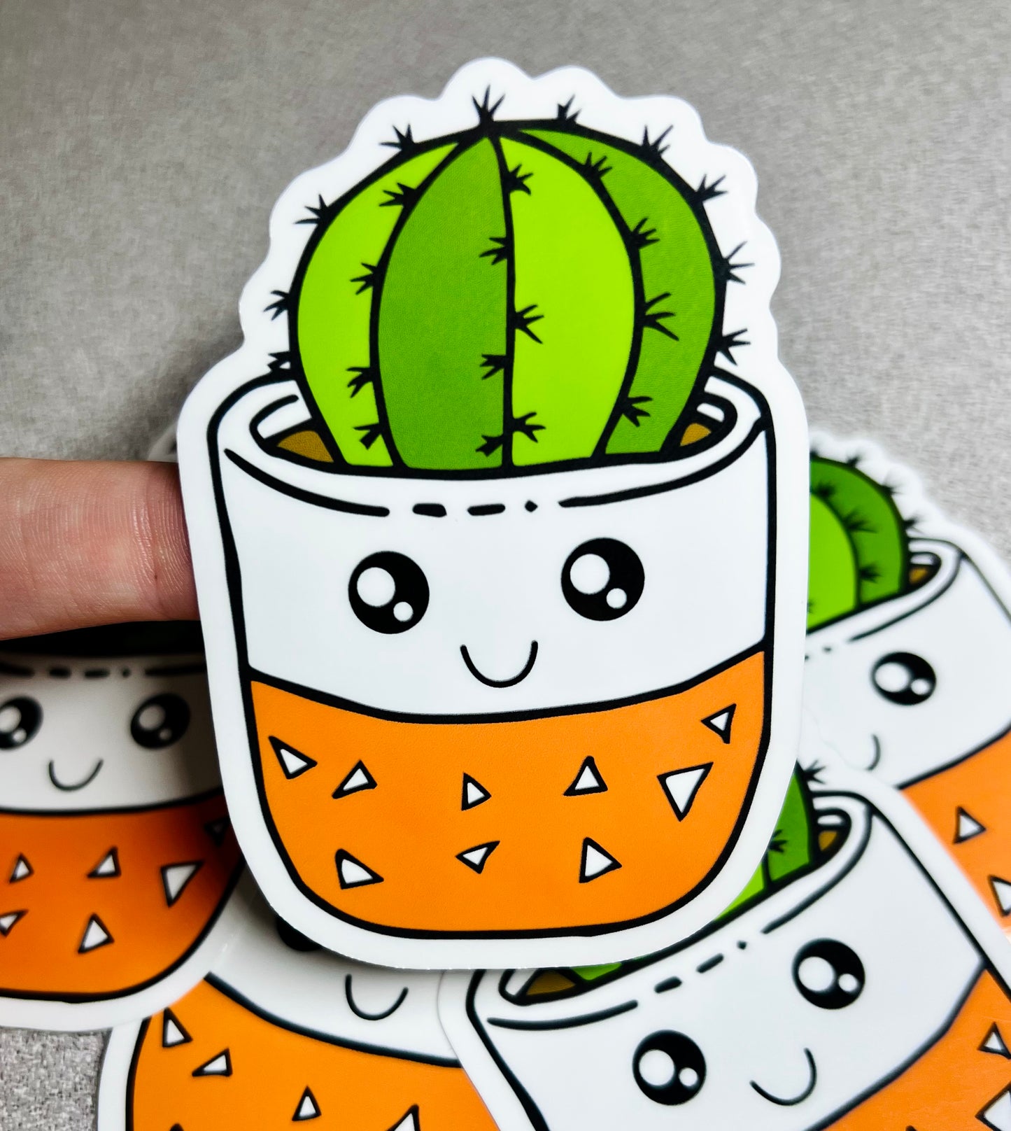 Happy Cactus Vinyl Sticker