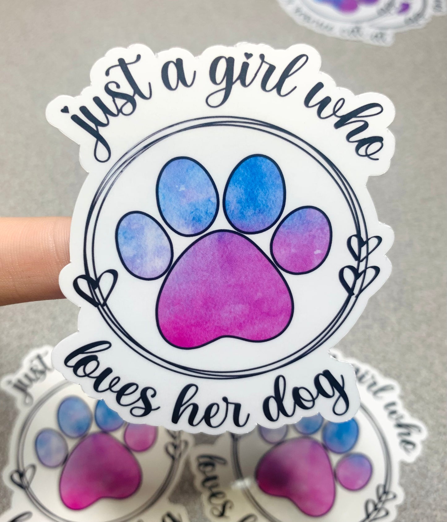 Just a Girl Who Loves Her Dog Vinyl Sticker - Scent Tree Studio