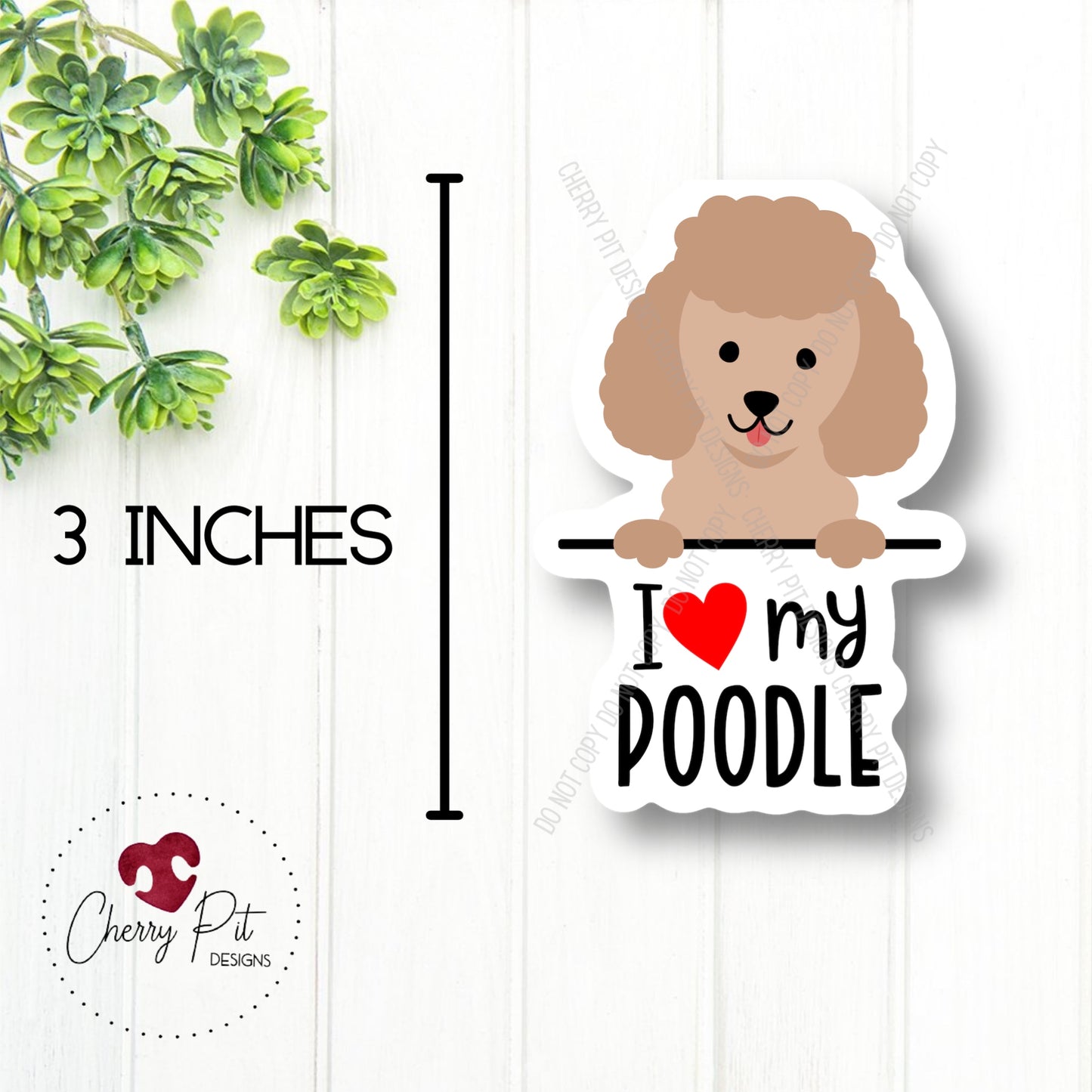 Poodle Love Vinyl Sticker