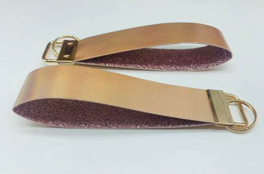 Metallic Rose Faux Leather Key Fob Wristlet - Scent Tree Studio