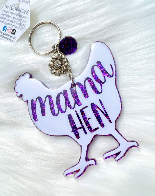 Mama Hen Chicken Keychain - 3 Inch - Scent Tree Studio