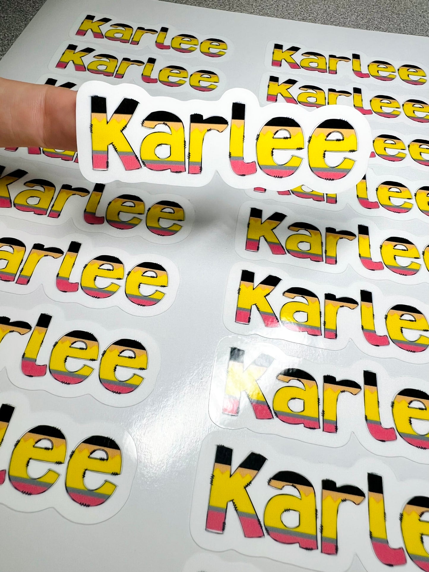 Personalized Name Vinyl Stickers SHEET