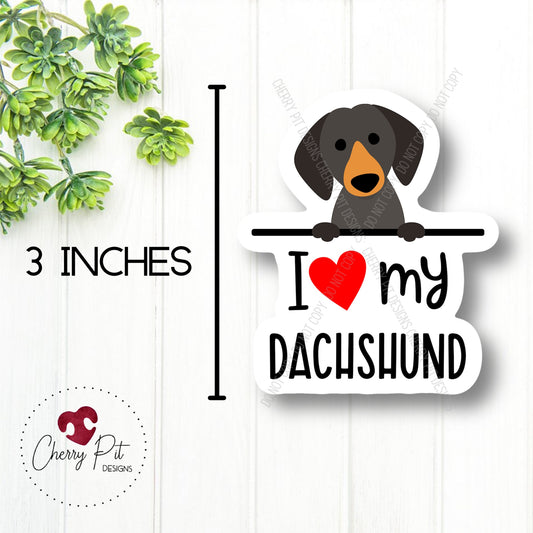 Dachshund Love Vinyl Sticker