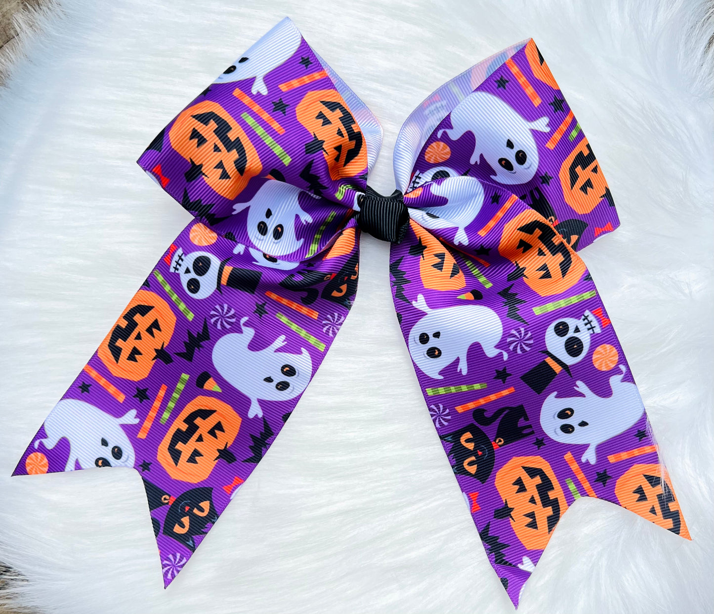 Ghost Pumpkin Cheer Bow