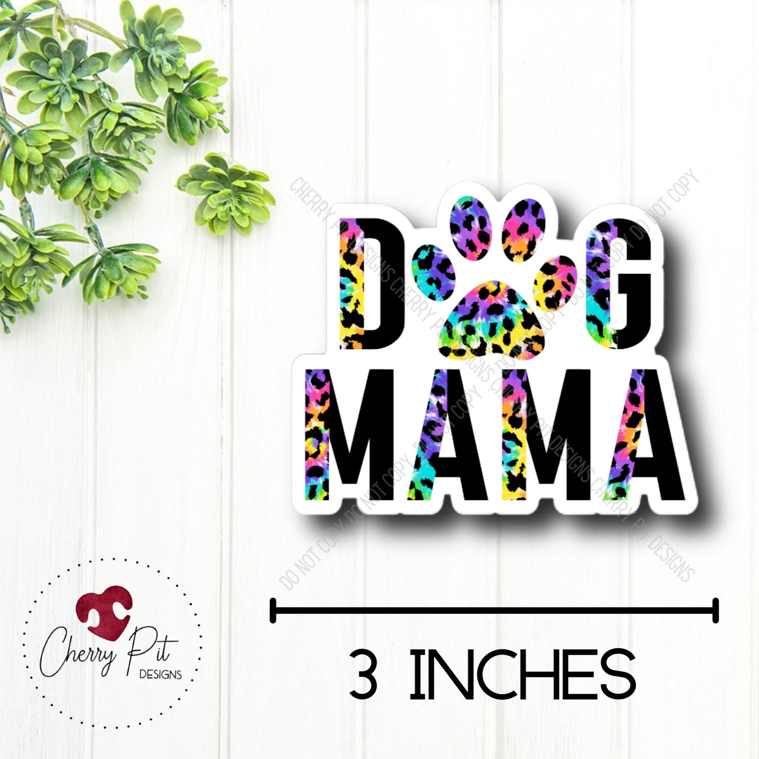 Dog Mama Vinyl Sticker Decal - Cherry Pit Designs