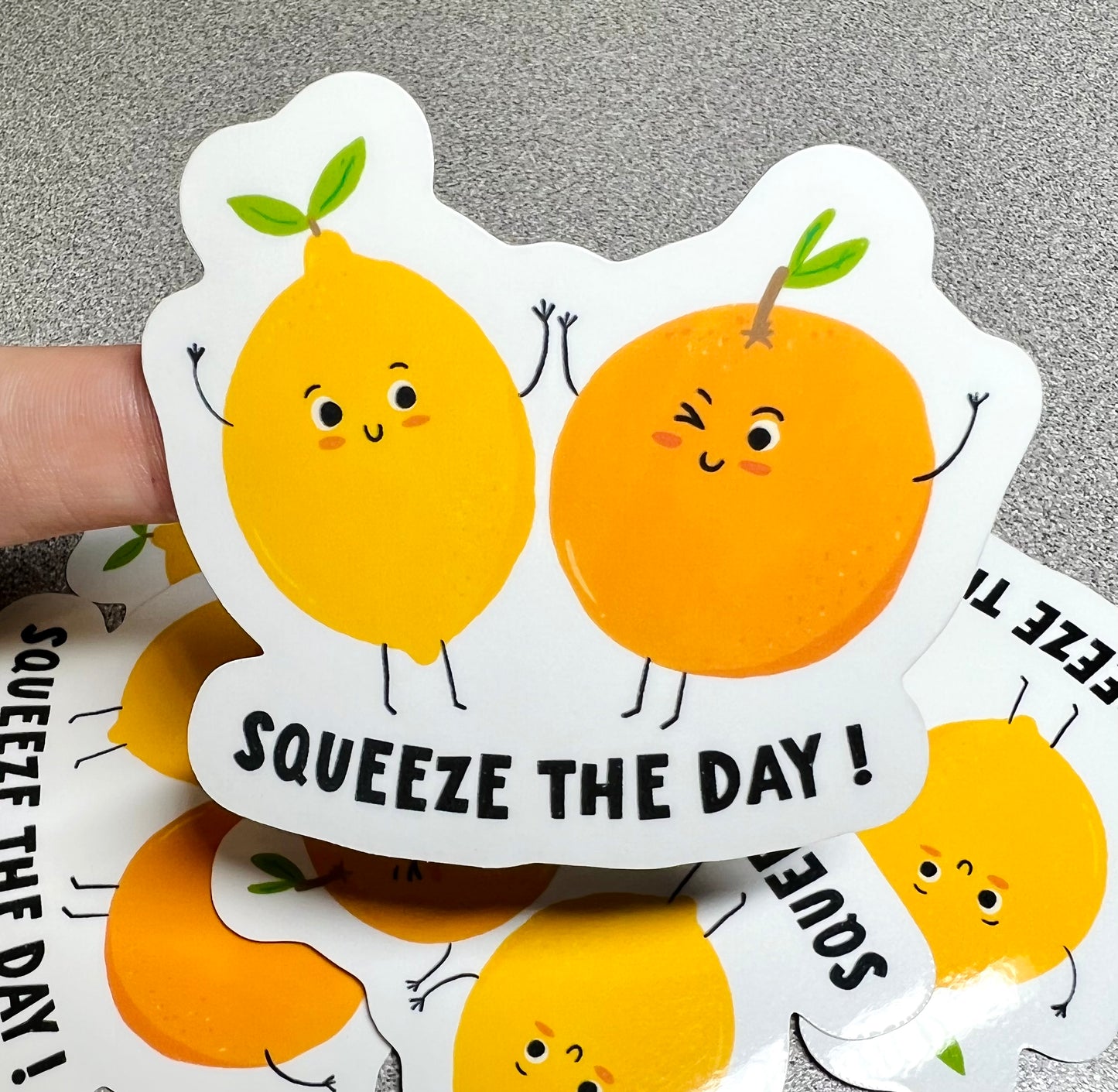 Squeeze the Day Citrus Vinyl Sticker