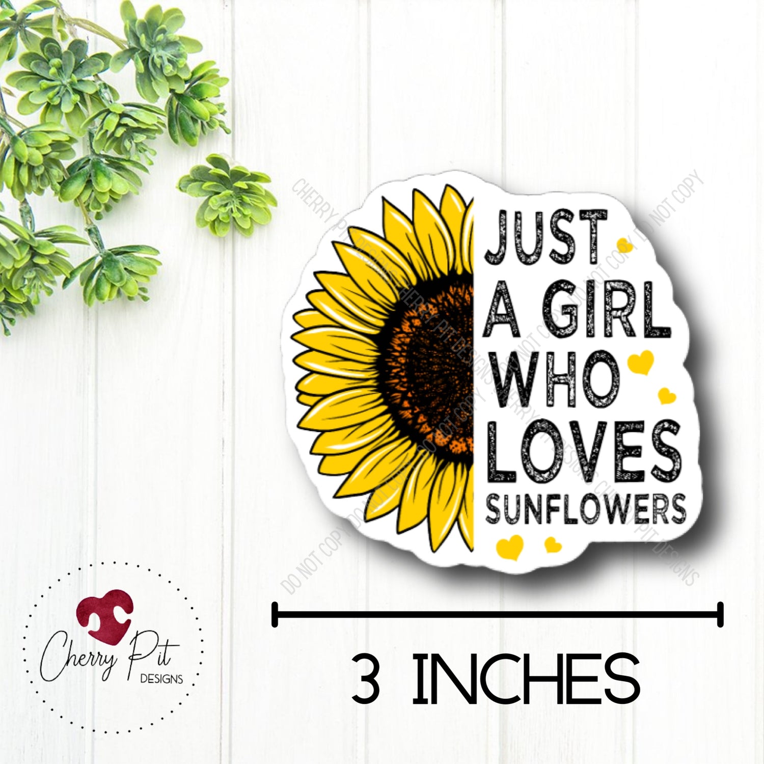Just a Girl Who Loves Sunflowers Vinyl Sticker Decal - Cherry Pit Designs