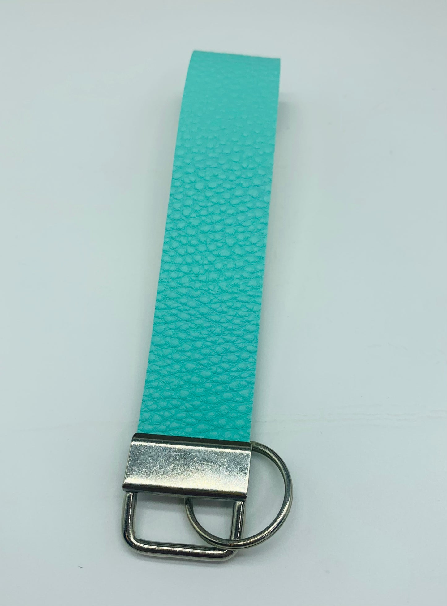 Textured Turquoise Faux Leather Key Fob Wristlet - Scent Tree Studio