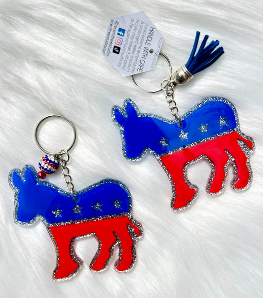 Democrat Donkey Keychain - 3 Inch - Scent Tree Studio