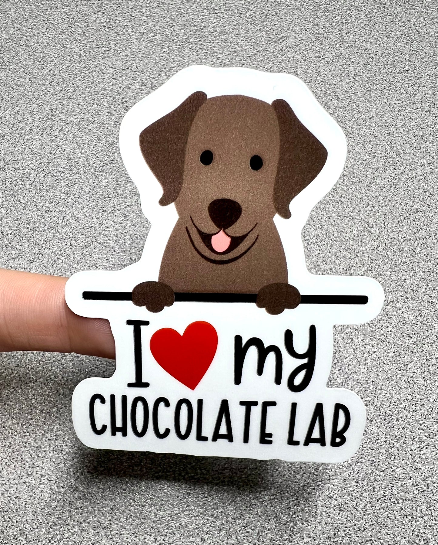 Chocolate Lab Love Vinyl Sticker