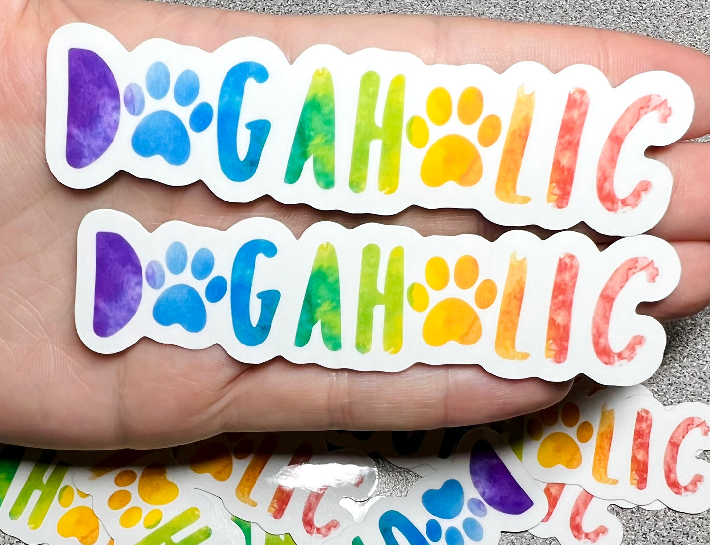 Dog-A-Holic Watercolor Vinyl Sticker PACK