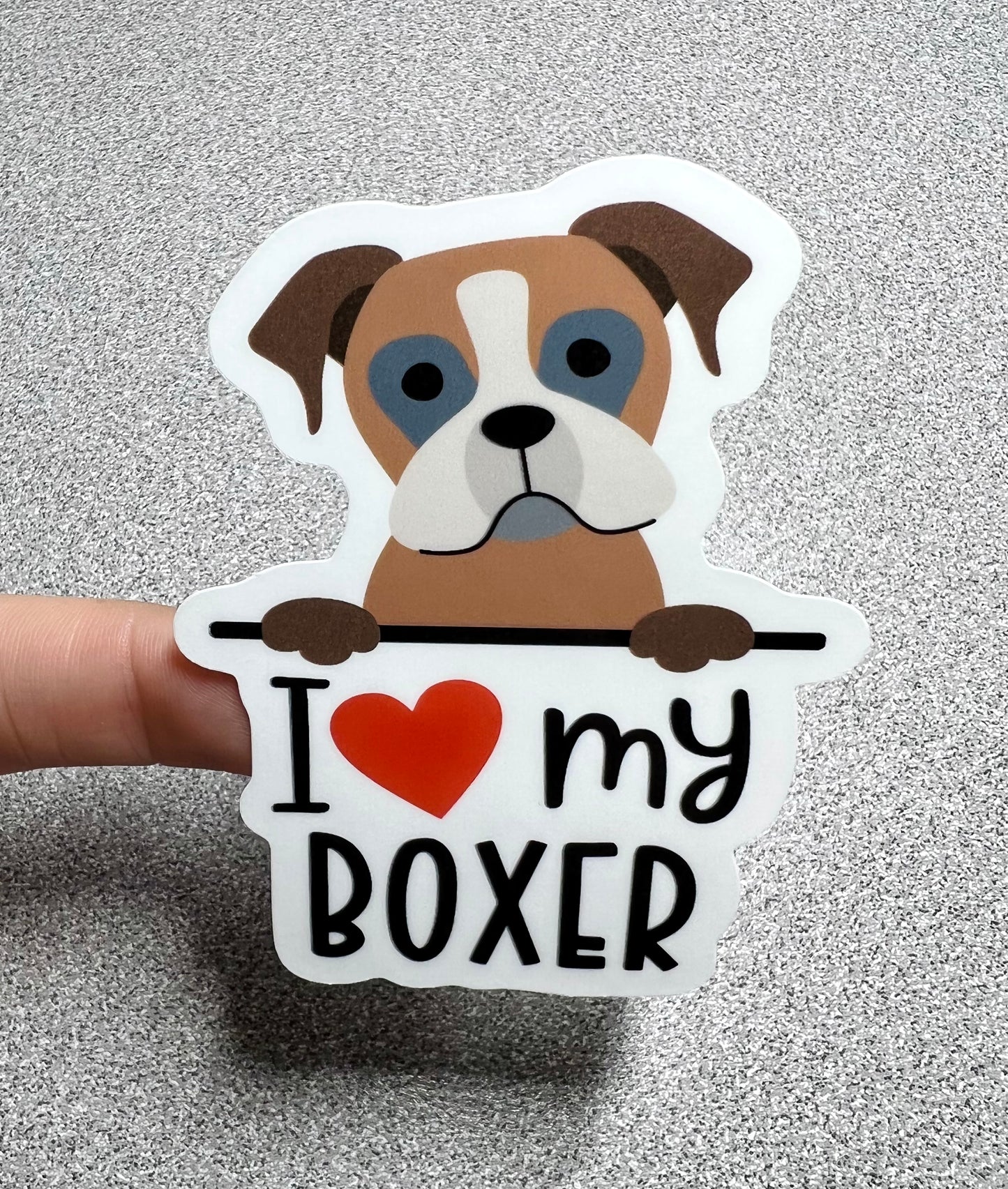 Boxer Love Vinyl Sticker