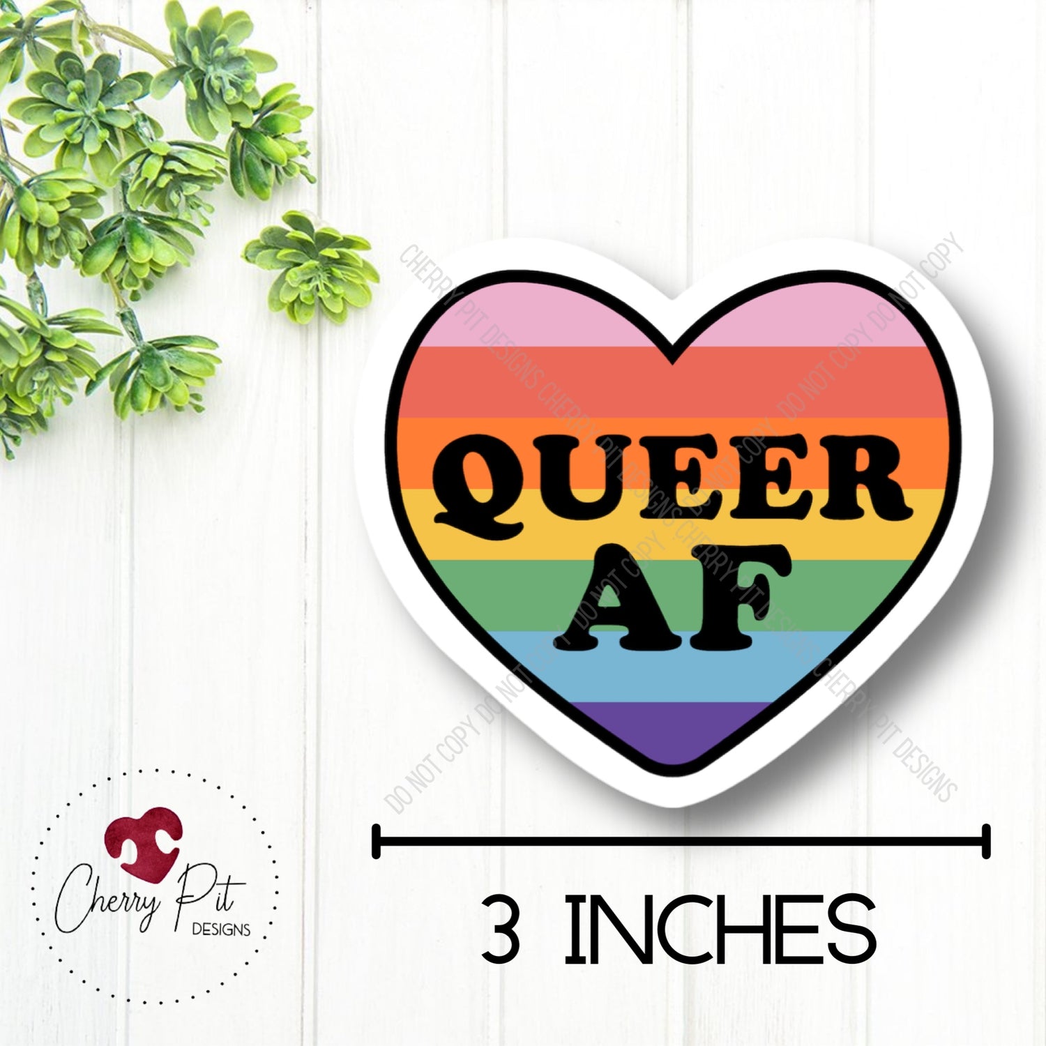 Pride Heart Queer Vinyl Sticker Decal - Cherry Pit Designs