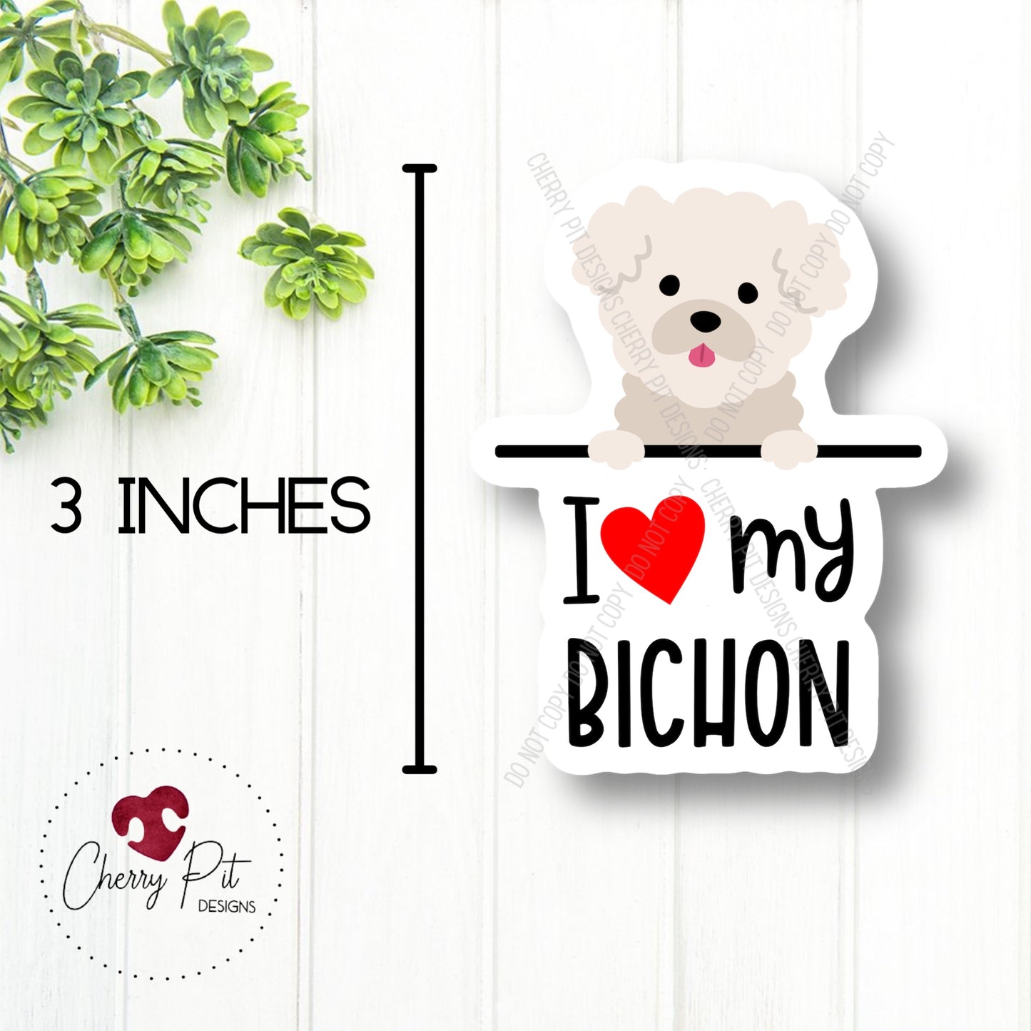 Bichon Love Vinyl Sticker