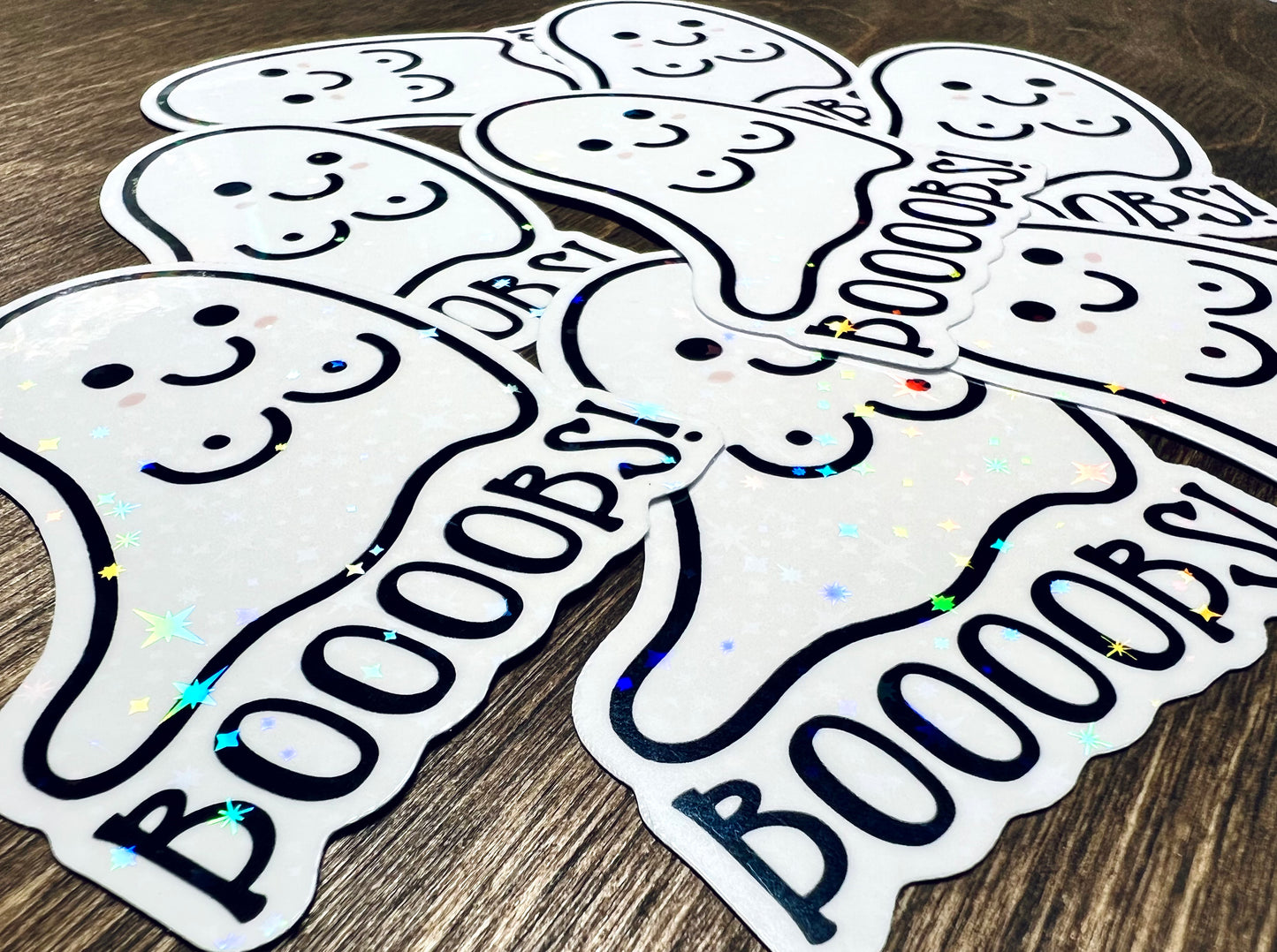 Funny Ghost Vinyl Sticker - Holographic