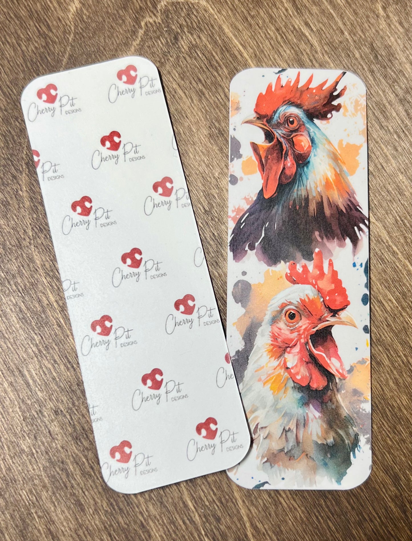 Watercolor Chicken Bookmarks SET