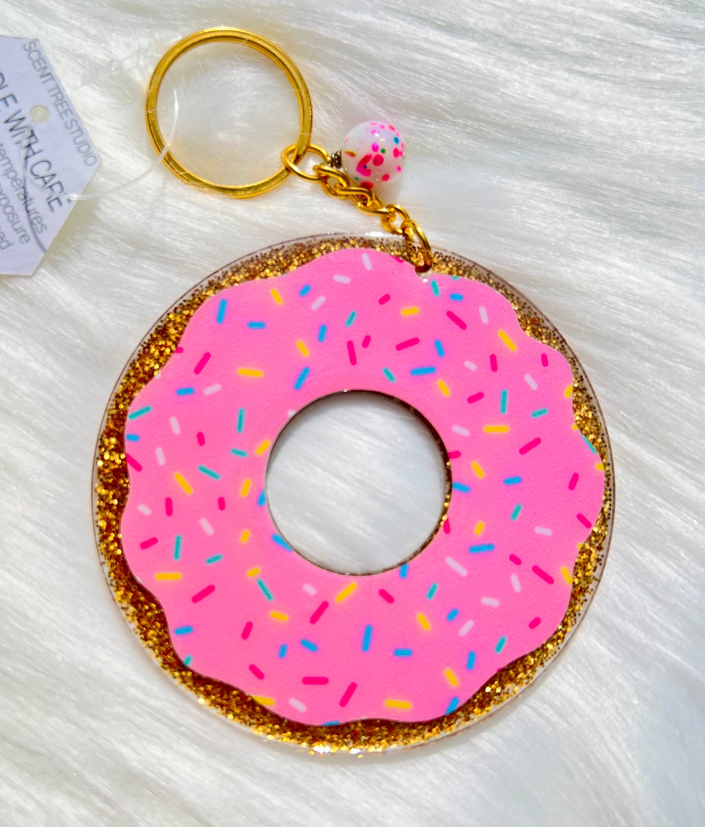 Frosted Donut Keychain - 3 Inch - Scent Tree Studio