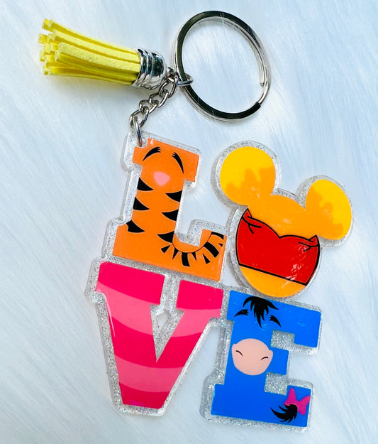 Love Hundred Acre Woods Keychain - 3 Inch