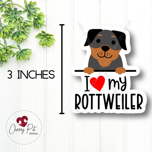Rottweiler Love Vinyl Sticker
