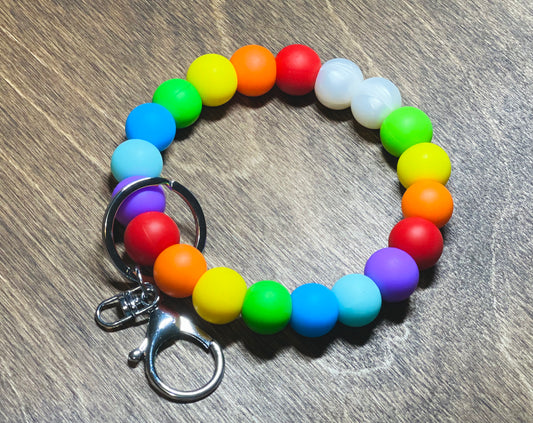 Rainbow Silicone Keychain Wristlet