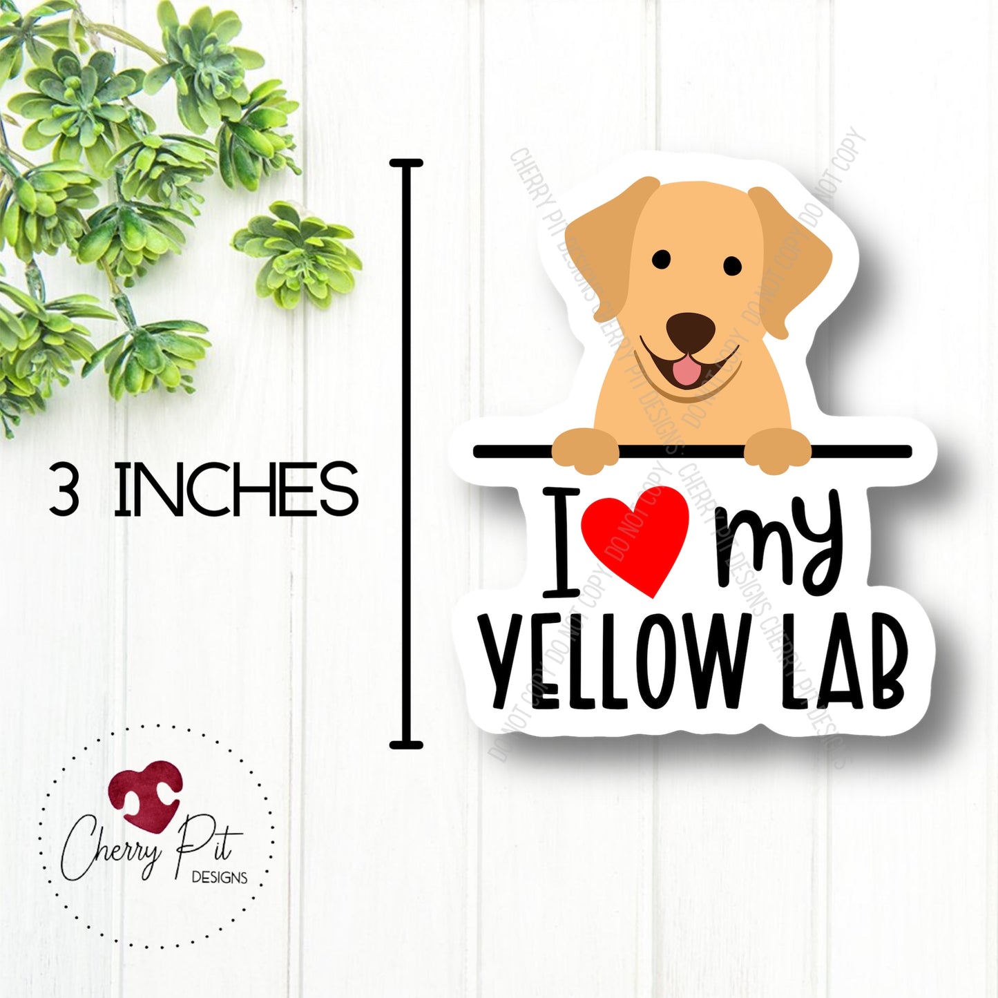 Yellow Lab Love Vinyl Sticker