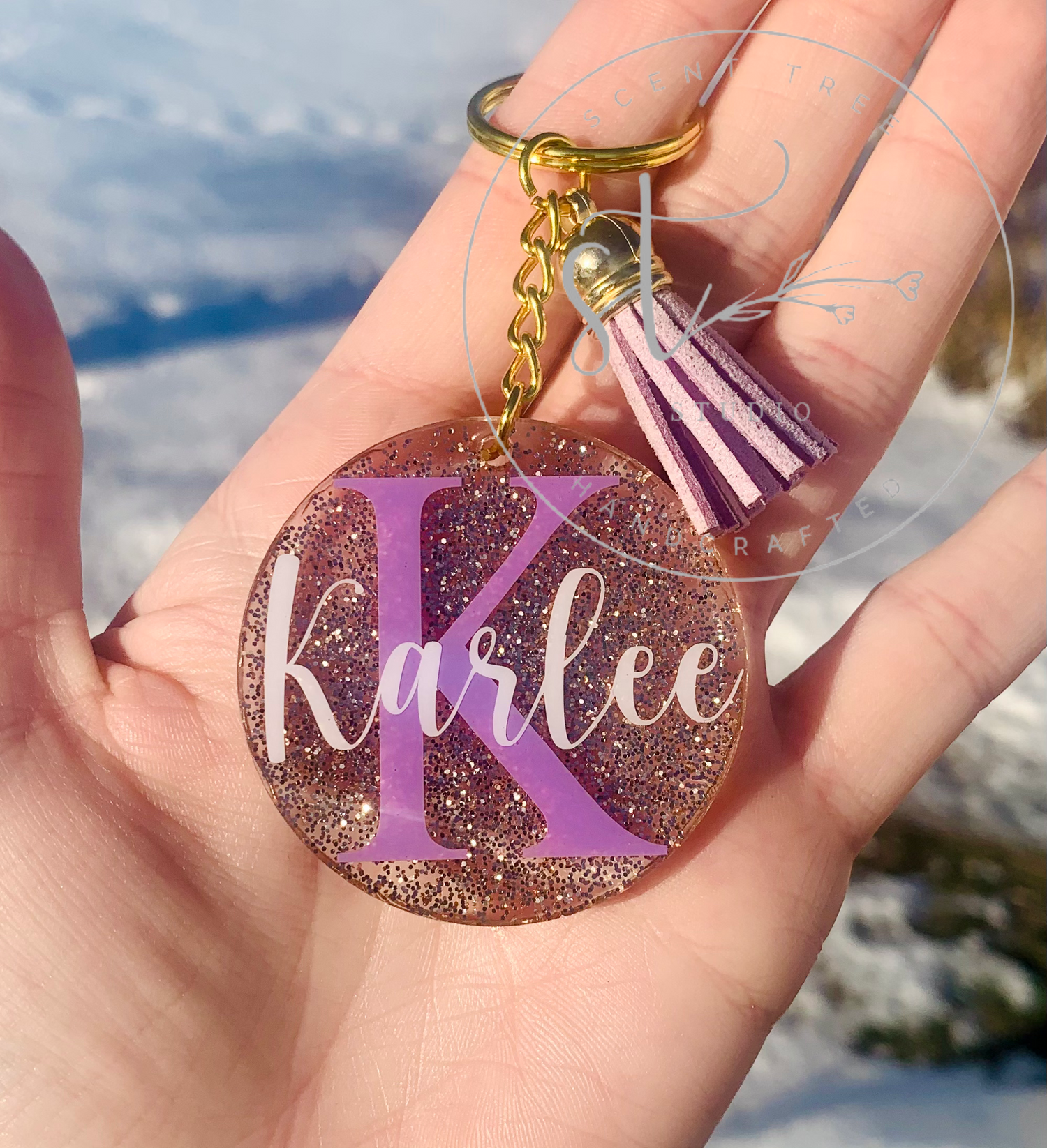 Personalized Name Initial Keychain - 2 Inch - Scent Tree Studio
